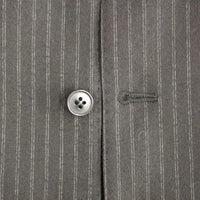 Black Striped Wool Single Breasted Vest