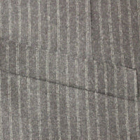 Gray Striped Wool Single Breasted Vest