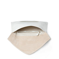 White Handmade Authentic Leather Envelope Clutch Bag