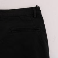 Black Slim Fit Cotton Stretch Pants