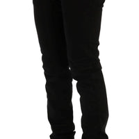 Black Cotton Stretch Chinos Pants