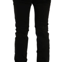 Black Cotton Stretch Chinos Pants