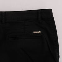 Black Cotton Stretch Chinos Pants