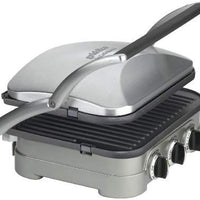 Cuisinart 5-in-1 Griddler, GR-4N, Silver with Silver/Black Dials