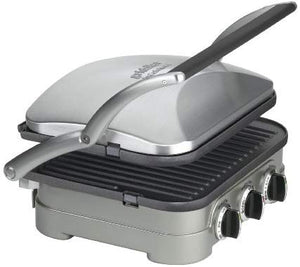 Cuisinart 5-in-1 Griddler, GR-4N, Silver with Silver/Black Dials