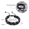 2 Layer 8mm Stone Bead Bracelet for Men Handmade Adjustable Size (Black Onyx & Labradorite) - Hull Hill