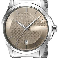 Gucci 'G-Timeless' Quartz Stainless Steel Brown Dial Watch YA126445