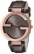 Gucci Interlocking Brown Strap Women's Watch YA133309