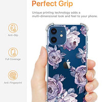 Clear Floral Case iPhone 12 and iPhone 12 Pro 6.1in 2020, Flexible TPU Shockproof