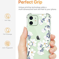 Clear Floral Case iPhone 12 and iPhone 12 Pro 6.1in 2020, Flexible TPU Shockproof