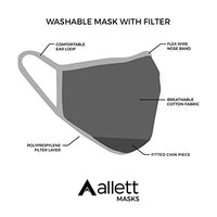 Allett Face Mask 2 Pack, Washable, Breathable, Solid Colors