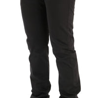 Gray Cotton Stretch Chinos Pants