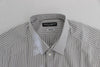 White Blue Striped GOLD Slim Fit Shirt