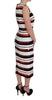 Multicolored Striped Sequined Stretch Dress