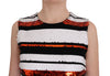 Multicolored Striped Sequined Stretch Dress