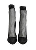 Black Nylon Transparent Socks Classic Pumps