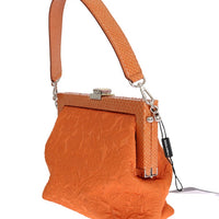 Orange VANDA Snakeskin Brocade Crystal Bag