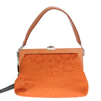 Orange VANDA Snakeskin Brocade Crystal Bag