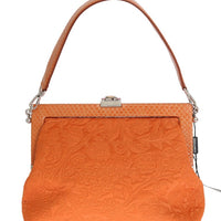 Orange VANDA Snakeskin Brocade Crystal Bag