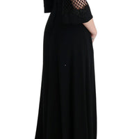 Black Stretch Shift Long Maxi Dress