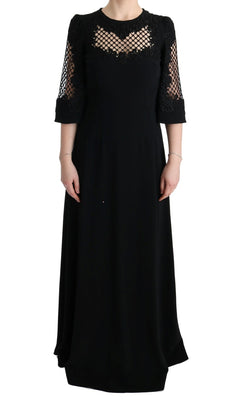 Black Stretch Shift Long Maxi Dress