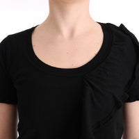 Black 100% Lana Wool Top Blouse T-shirt