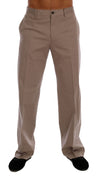 Beige Cotton Stretch Chinos Pants