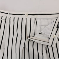 White Striped Cotton Dress Pants