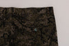 Black Green Cotton Military Pattern Shorts