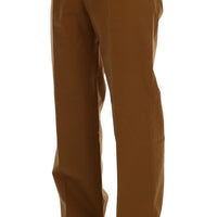 Brown Stretch Cotton Pants