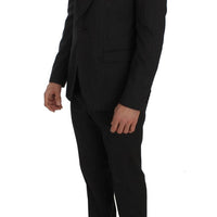 Gray Wool Silk Stretch Slim Fit 3 Piece Suit