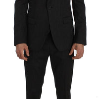 Gray Wool Silk Stretch Slim Fit 3 Piece Suit