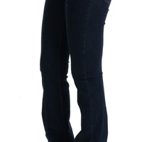 Blue Cotton Bootcut Flared Jeans