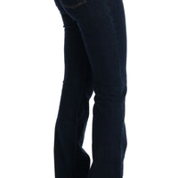 Blue Cotton Bootcut Flared Jeans