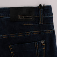 Blue Cotton Bootcut Flared Jeans