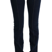 Blue Cotton Bootcut Flared Jeans