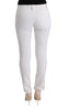 White Cotton Slim Fit Casual Pants