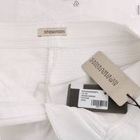 White Cotton Slim Fit Casual Pants