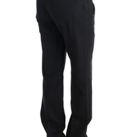 Black Wool Regular Fit Pants
