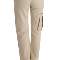 Beige Wool Cropped Regular Fit Pants