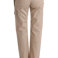 Beige Cotton Wool Regular Fit Pants