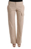 Beige Cotton Wool Regular Fit Pants