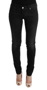 Black Denim Cotton Bottoms Slim Fit Jeans