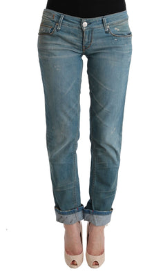 Blue Denim Cotton Bottoms Slim Fit Jeans