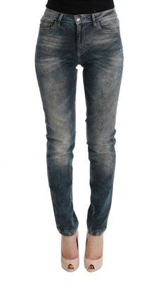 Blue Wash Cotton Blend Slim Fit Jeans