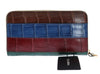 Multicolor Leather Crocodile Skin Continental Wallet