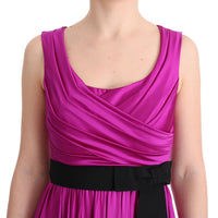 Pink Silk Stretch Shift Long Dress
