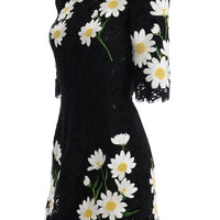 Black Floral Lace Chamomile Sicily Dress