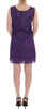 Purple Floral Lace Short Mini Shift Dress