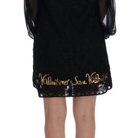Black San Valentino Sequined Shift Dress